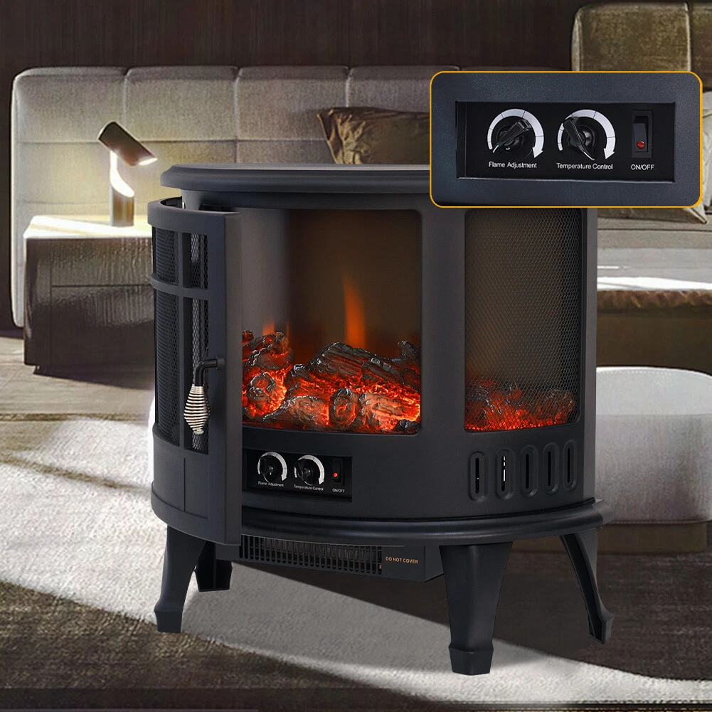 Electric Fireplace Log Wood Burning Fire Flame Effect Stove Stand Heaters  1800W | eBay