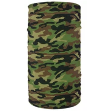 Zan Headgear TF118HV Fleece Lined Motley Tube Motley Tube Woodland Camo HI Vis