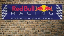 Red Bull Racing 2x8 FT Banner Motorcycle Flag for Garage Workshop Man Cave Wall