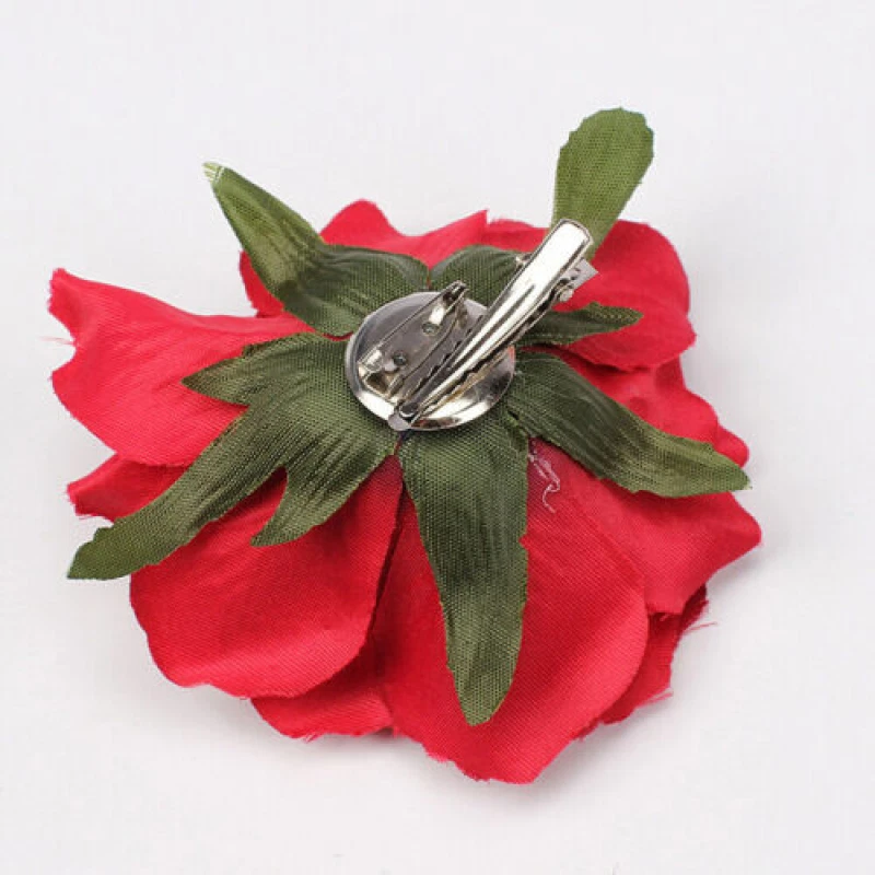 Broche horquilla pinza para el cabello nupcial flor peonía rosa para mujer accesorio de boda fiesta Foto 3 de 4