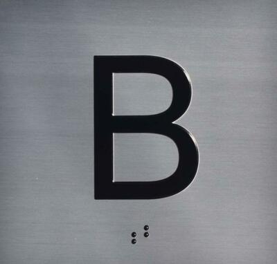 B Floor Elevator Jamb Plate Sign (Basement Floor) with Braille and ....-ref0420