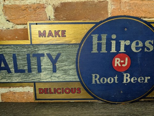 VTG ANTIQUE HIRES ROOT BEER WOODEN SIGN 1900'S WOOD SIGN QUALITY GROCERIES - Picture 4 of 15