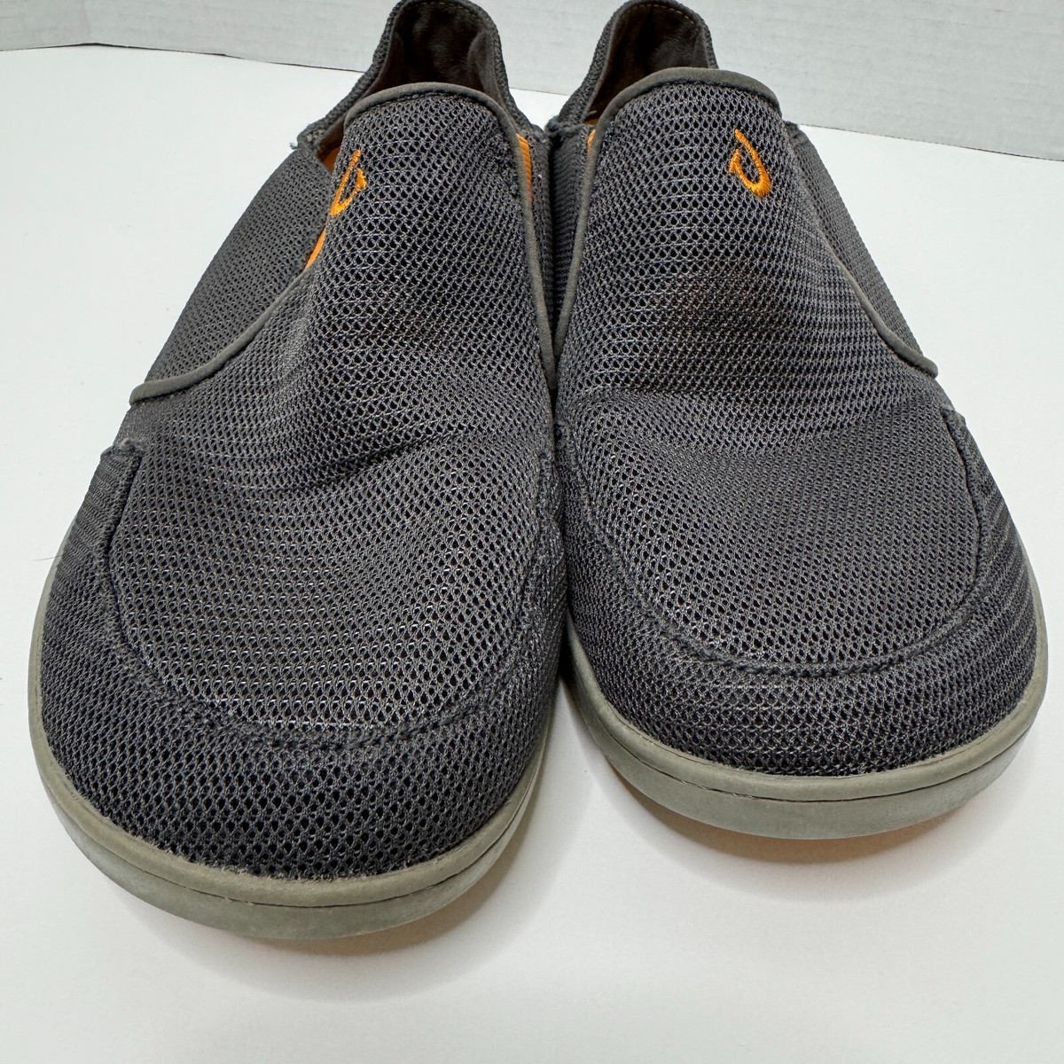 Olukai Nohea Mesh Mens Gray Slip On Comfort Shoes Loafers 10188-4242 size 10 Olukai Mens Nohea Mesh Dark Shadow Gray Loafer Slip On Shoes  main image 2