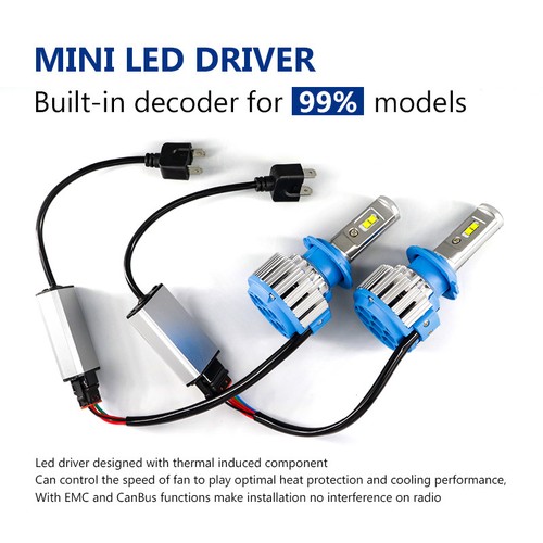 T1 Turbo Car Headlight 70W 7000LM 6000K Auto Canbus H4 LED Bulbs High Low Beam - Picture 11 of 12