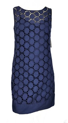 white christmas dresses Navy Blue Warm Cotton Waffle Knee Length Shift Dress 32