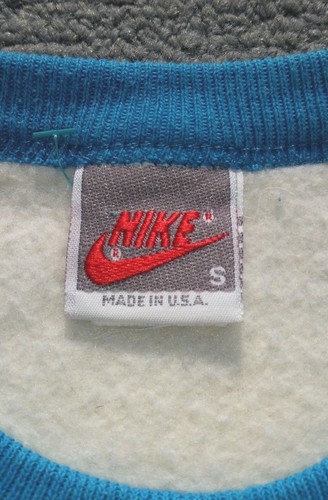90s NIKE Swoosh Sweatshirt Sz S Running Track Top Shirt Training Made USA RARE - Picture 5 of 6