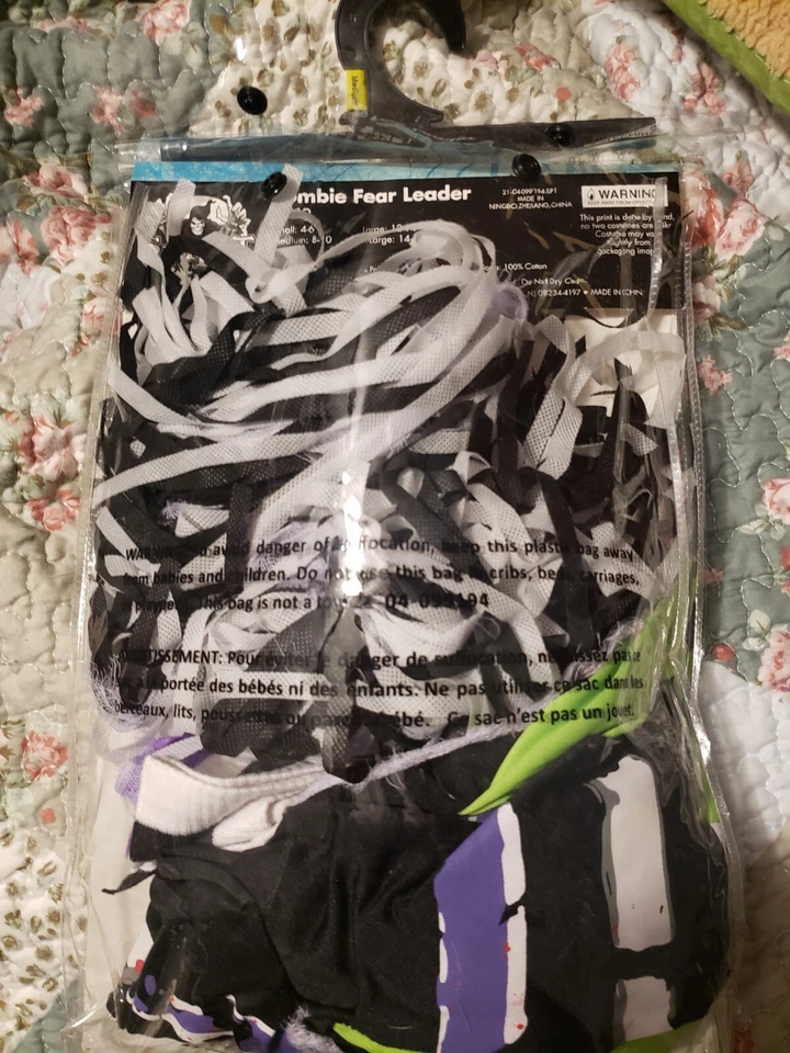 Disfraz de Halloween Zombie Fearleader Animadora Niña Niño Niño Mediano 8-`10 Foto 3 de 3