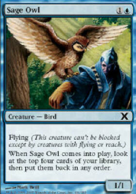 owl cards mtg SAGE OWL 10th Edition MTG Magic the Gathering Cards DJMagic