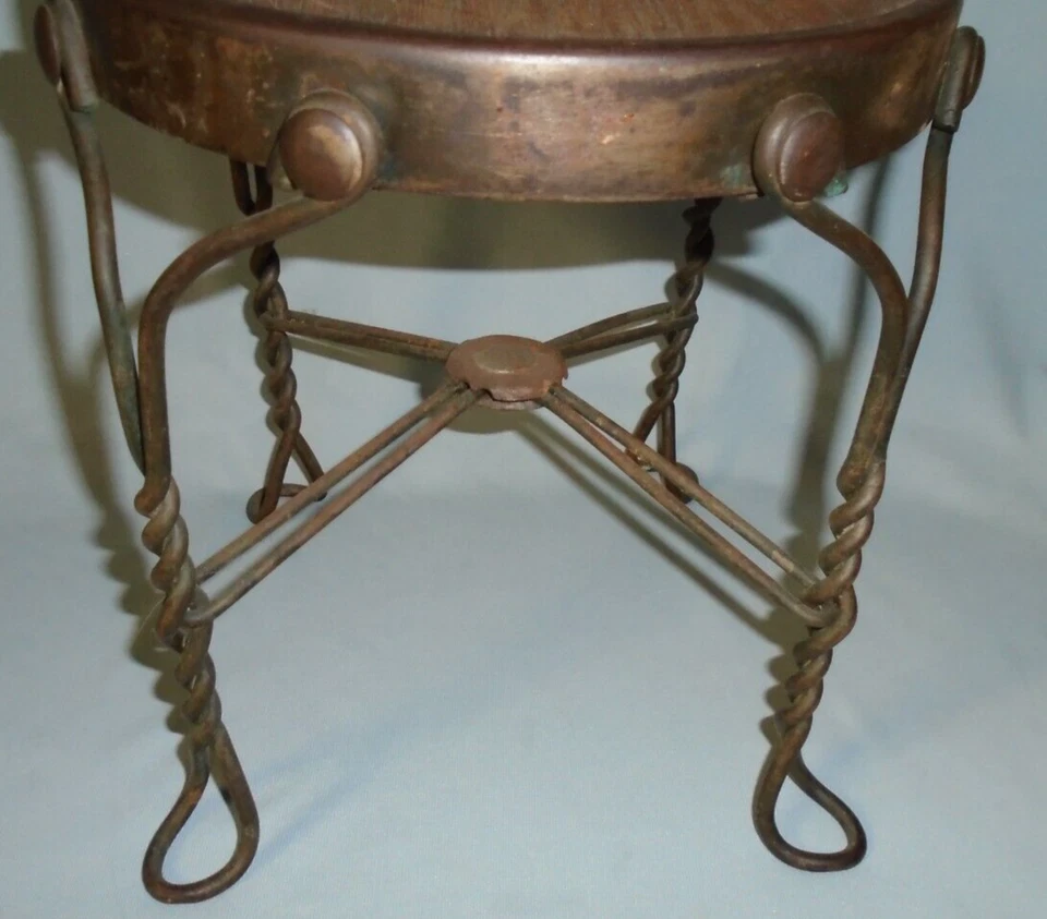 Silla de Helado Infantil Vintage, Salón Fuente de Soda Hierro Madera 21"x9.5" Antigua Foto 3 de 4