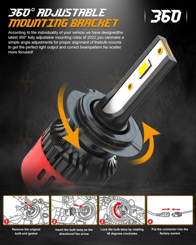 For Mercedes-Benz E350 E320 E550 -4x H7 6000K LED Headlight High Low Beam - Foto 3 di 13