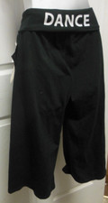 Motionwear Gaucho Pants W/RollDown Waist "Dance" glittered screenprint SmAdult
