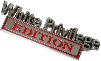 White Priviledge Edition 3D Emblem - Zinc Alloy Car Badge Decal, Multiple Color Options, Easy 3M Installation