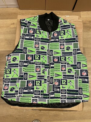 Neuheit Herren NFL Seattle Seahawks wattierte Weste Jacke Weste Extra Large XL