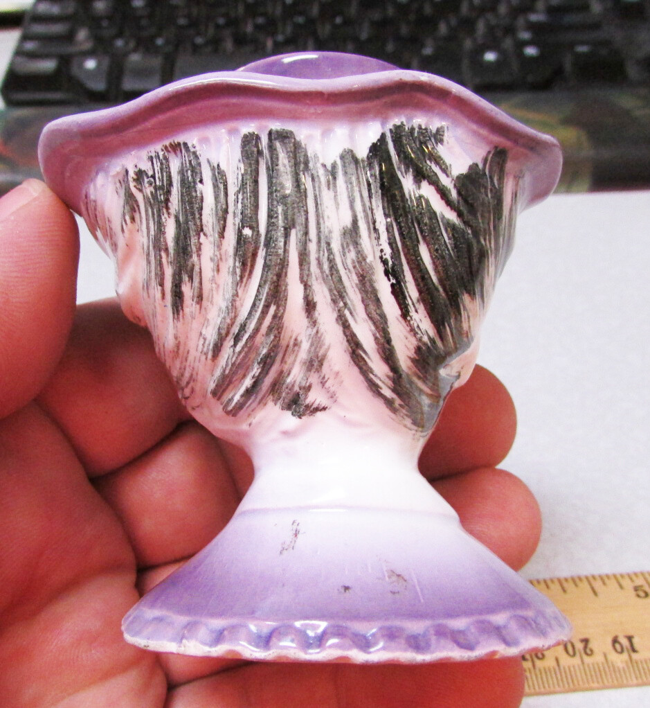 RARE vintage 1959 Holt Howard Ceramic Granny Purple Candle