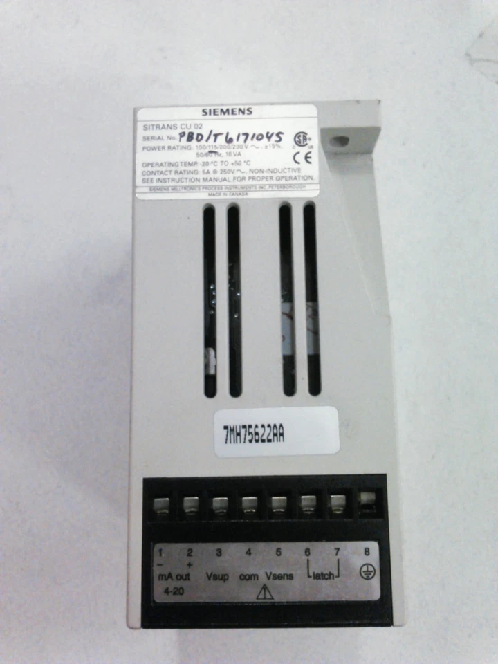 Used Siemens Sitrans CU 02  7MH7562-2AA  Siemens Milltronics  *CHIP DIN RAIL - Image 3 of 4