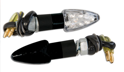 LED Blinker SCHWARZ lang B für Motorrad APRILIA ADIVA BNR BRIXTON BUELL ARCTIC CAT