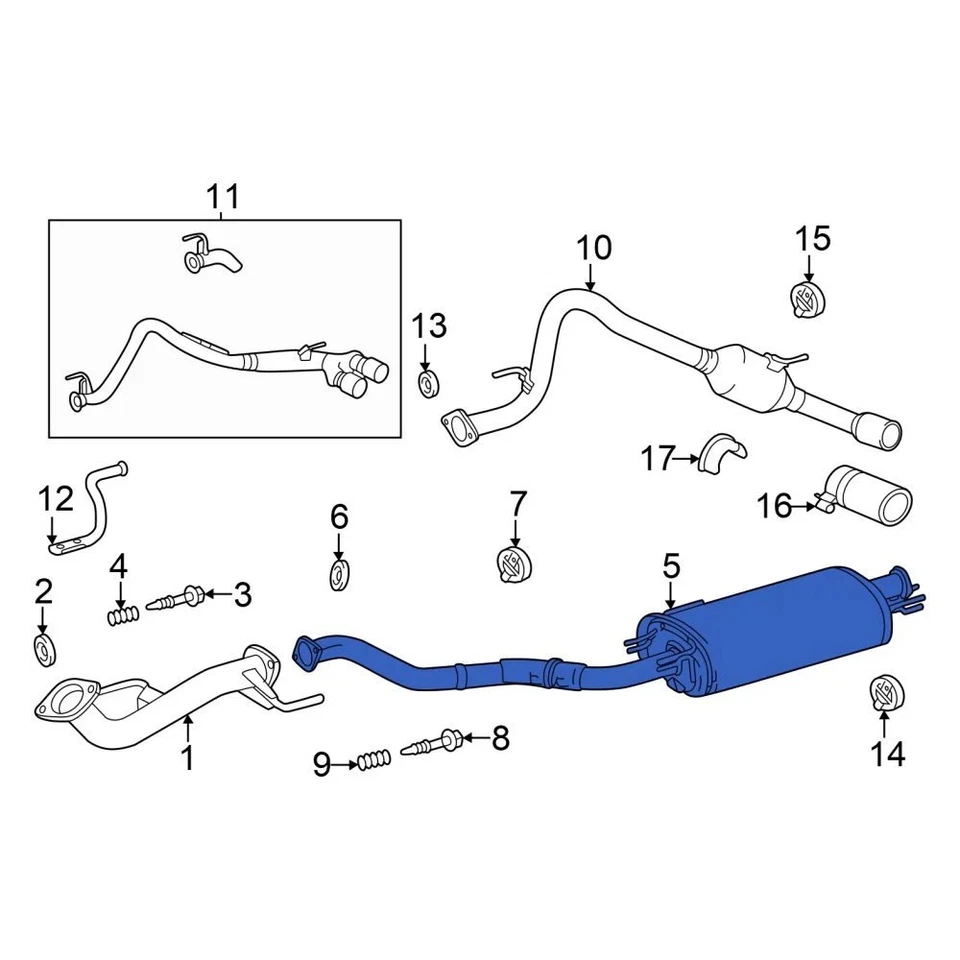 For Toyota Tacoma 2024 Toyota 17430AK010 Exhaust Tail Pipe - Изображение 2 из 2
