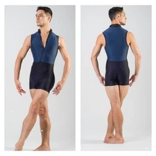 WEAR MOI CAPRI CAMISOLE UNITARD FOR MEN NAVY BLACK Sz LARGE NEW
