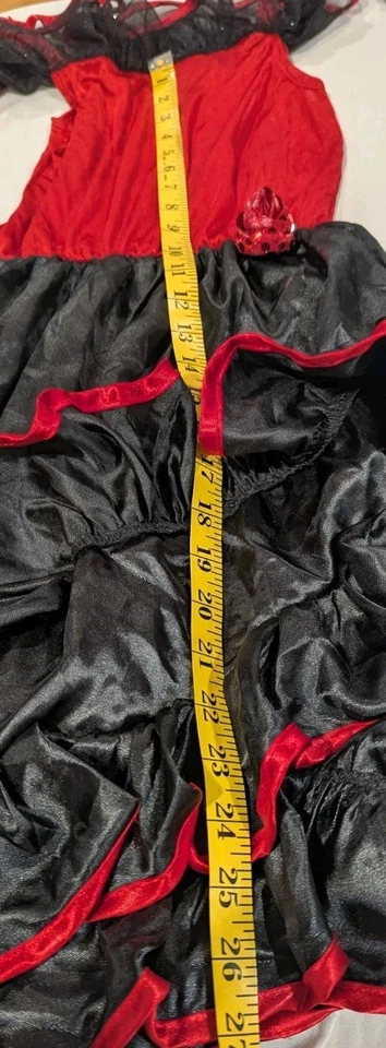 Хэллоуин девочек фламенко платье костюм размер M (8-10) красный черный - Изображение 3 из 4