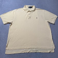 Polo Ralph Lauren Polo Shirt Mens 2XB XXB Big Yellow Cotton Golf Rugby Pony