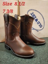 New OLD WEST Children Brown Roper Western Cowboy Boots Style 9420 Size 8 1/2