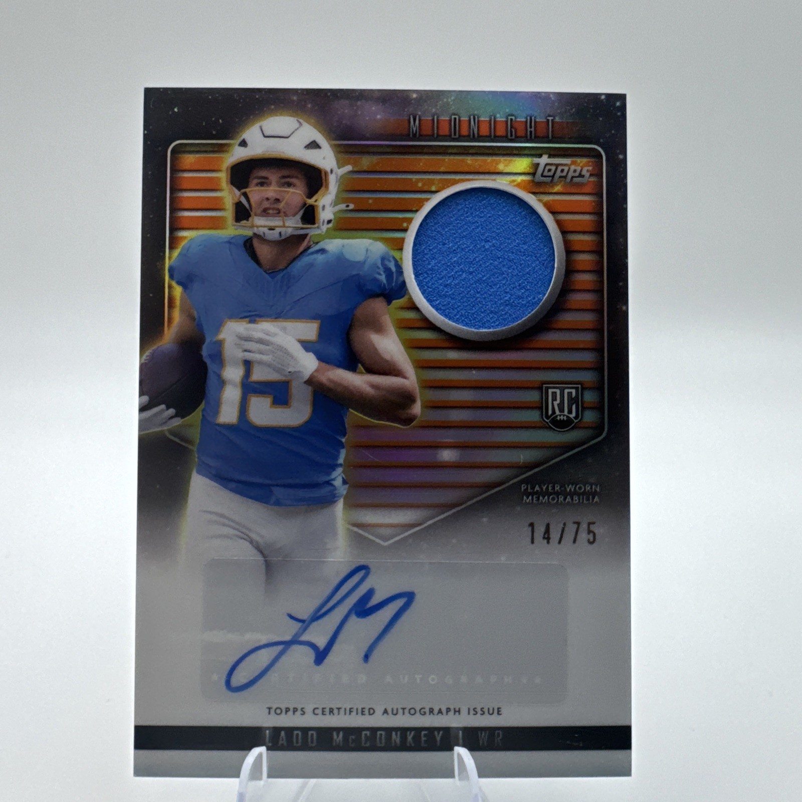 2024 Topps Midnight - Rookie Jersey Autographs Ladd McConkey #RJA-LMC Dusk /75