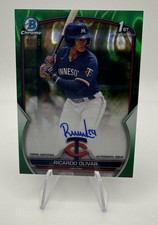 2023 Bowman Chrome Prospect Autographs Green Lava Refractor Ricardo Olivar /99