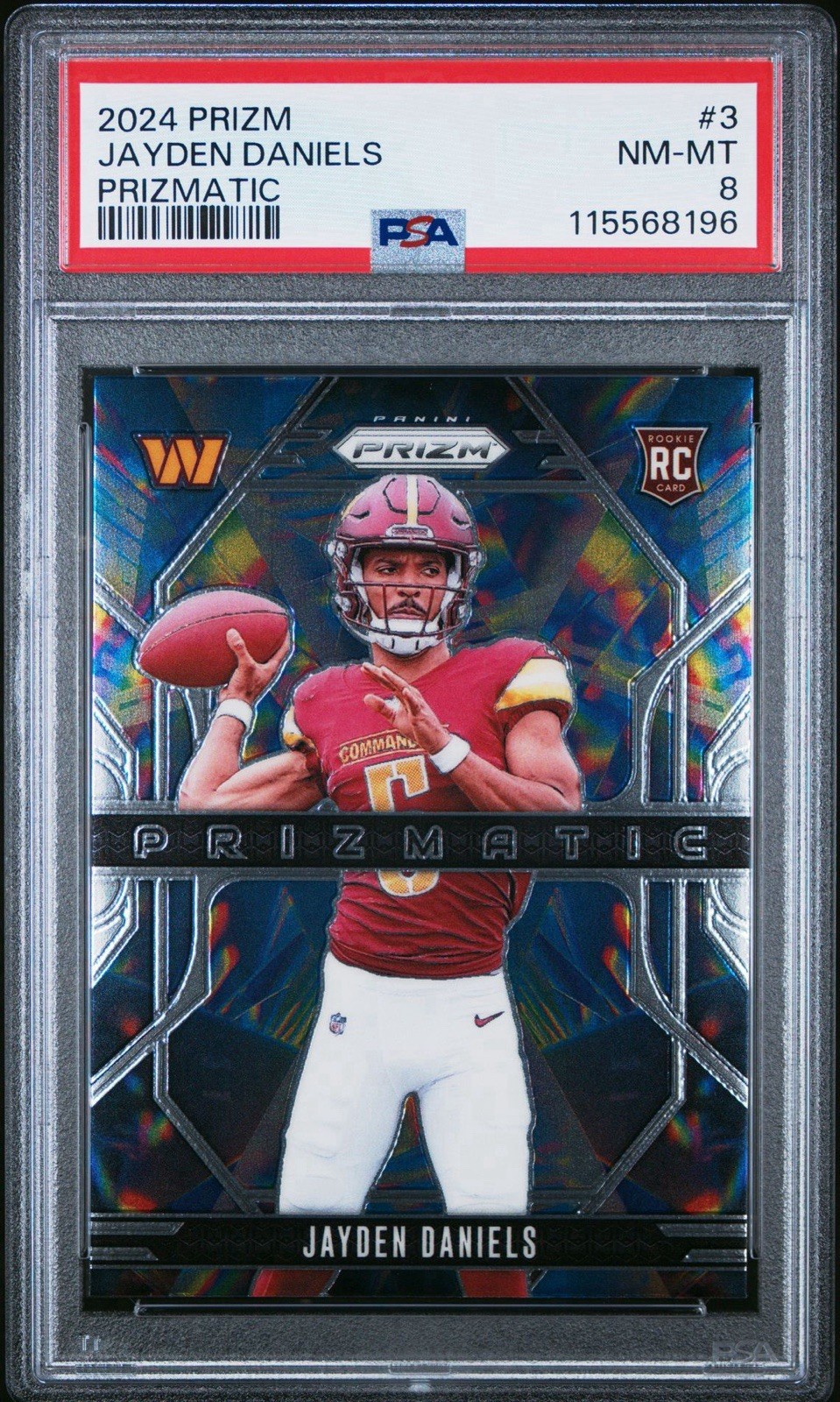 2024 Panini Prizm - Prizmatic Jayden Daniels #3 (RC) PSA 8