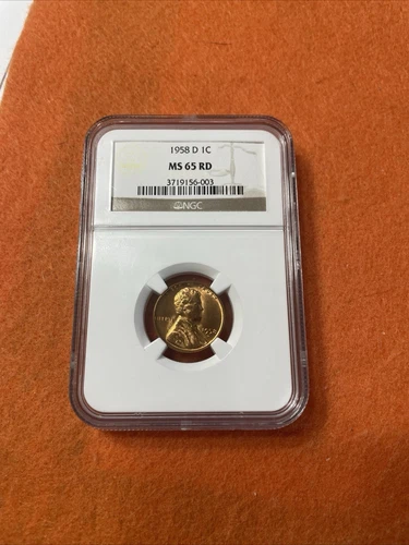 NGC 1958-D Lincoln Wheat Cent Graded MS65 RD