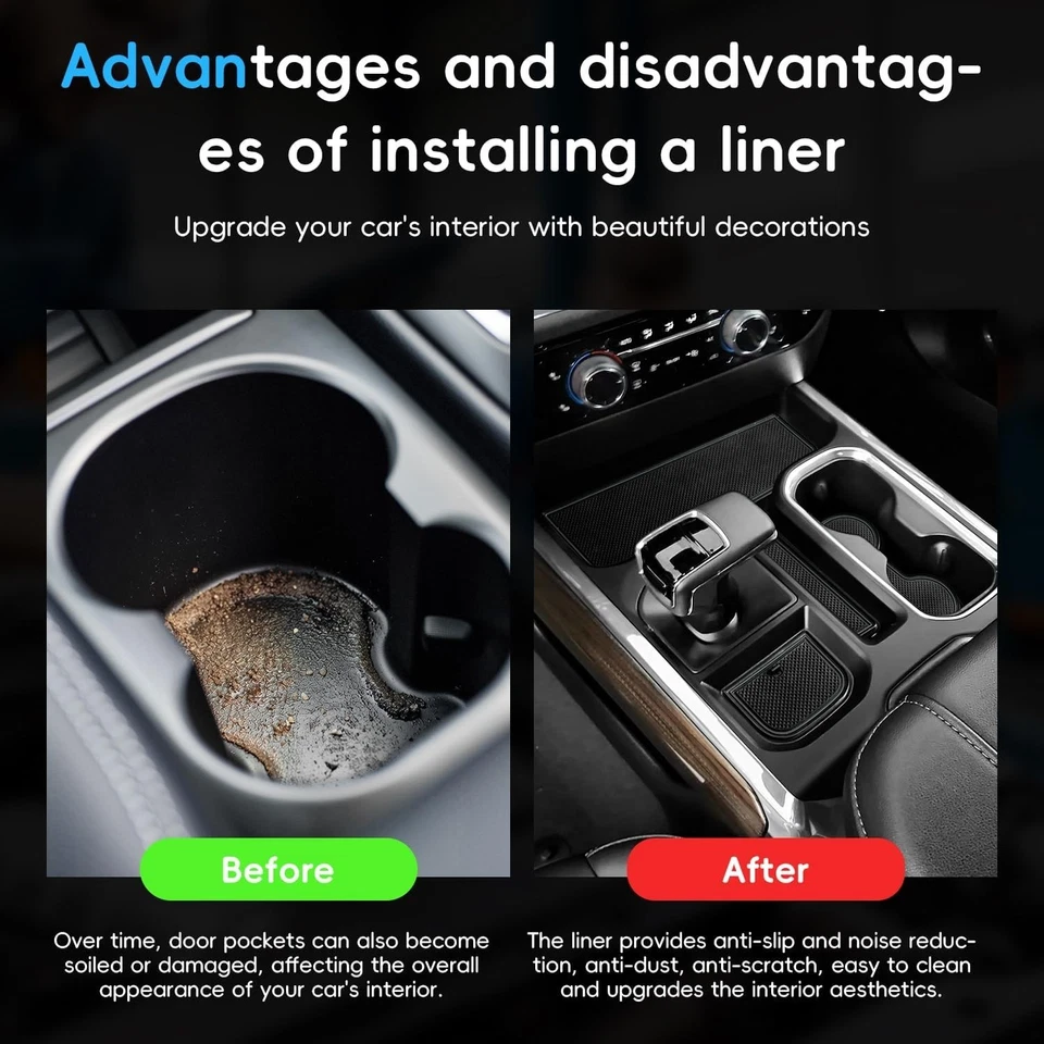 Auovo Center Console Mats for Chevrolet Silverado 1500 Backet Seat Sierra 1500 - Image 3 of 4