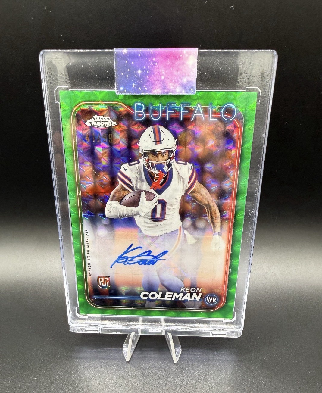 Keon Coleman Topps Chrome Rookie Autographs Variations #RAKCO Green Geometric