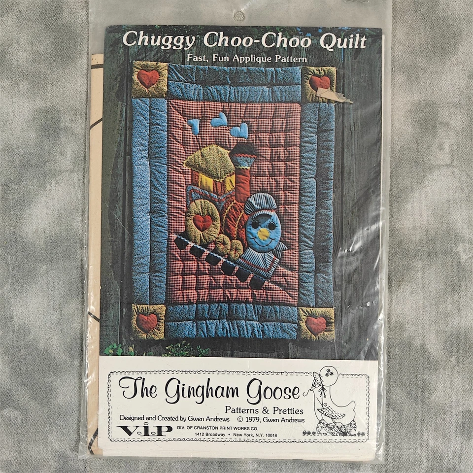 Vintage 1979 Gingham Goose Chuggy Choo-Choo Quilt Applique Pattern Crib VIP OOP - Image 2 of 3