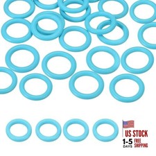 Natural Wooden Rings, 30 Pack Wood Ring Round Linking Rings Wood 50mm Blue