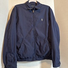 90s Vintage Men  s S Polo Ralph Lauren Full Zip Lined Bomber Jacket Blue