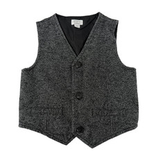 Gymboree Boys Gray Tweed Cotton Vest 4T Formal Suit Wedding Ring Bearer Dress Up