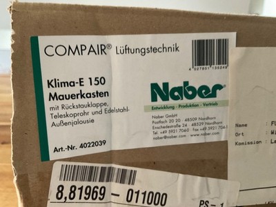 Naber Klima E-150 Mauerkasten