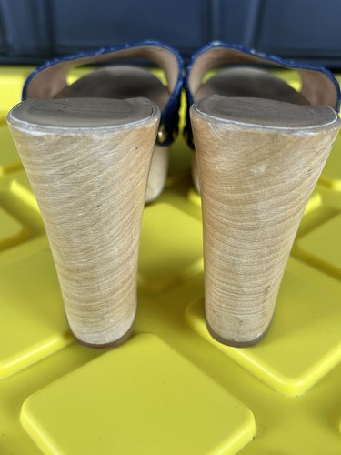 Giuseppe Zanotti Clogs dunkelblau Größe 38,5 / 8,5 Kroko-Prägung Leder offene Zehenpartie - Bild 4 von 20