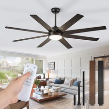 Ceiling Fan W/ Light 72 inch Large Black Ceiling Fan W/ Light Remote