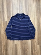 Polo Golf Ralph Lauren Men s M Regular Long Sleeve Striped Polo Navy/Blue