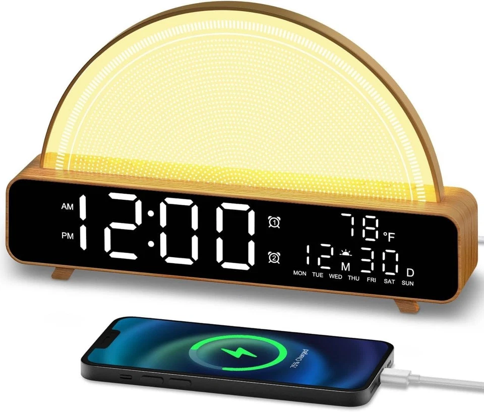 Sunrise Alarm Clock Wake Up Light with Sunrise Simulation White Noise Machine... - Image 2 of 4