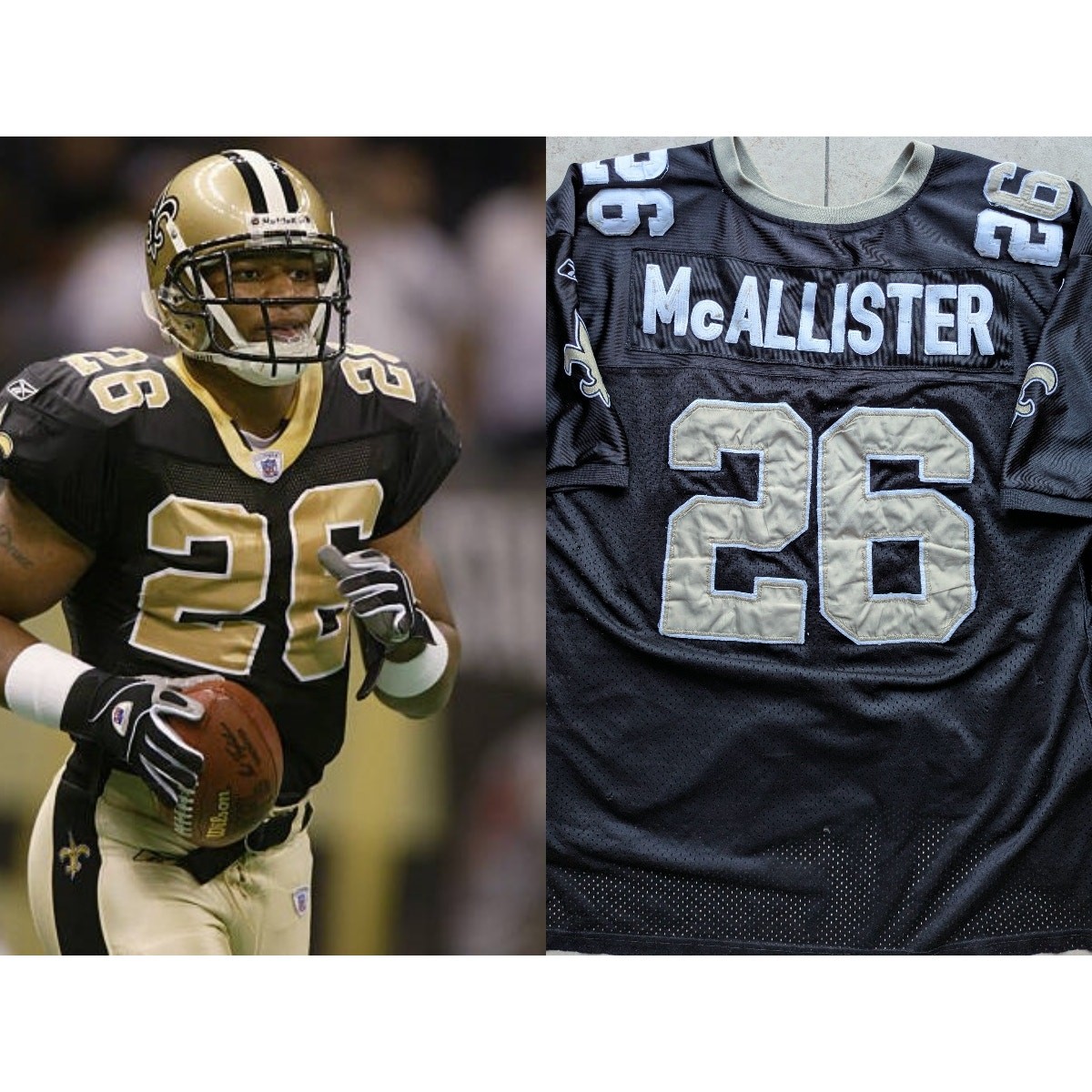 Deuce McALLISTER New Orleans Saints 2000s REEBOK On Field jersey