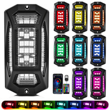 Vi9000 8 Pods 5-Sides Full Angle Rgb Led Rock Lights High Brightness 36 Beads