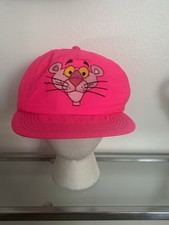 Vtg 90s Pink Panther Nylon Pink Snapback Hat Made In USA