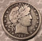 1907 Barber Half Dollar O Mint Mark Silver New Orleans Coin