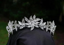 Art Deco Vintage Silver Floral Tiara Bridal Wedding Gift Diadem Art nouveau prom