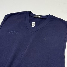 Ashworth Callaway Golf Sweater Vest Mens Large Navy Blue V Neck Made In USA