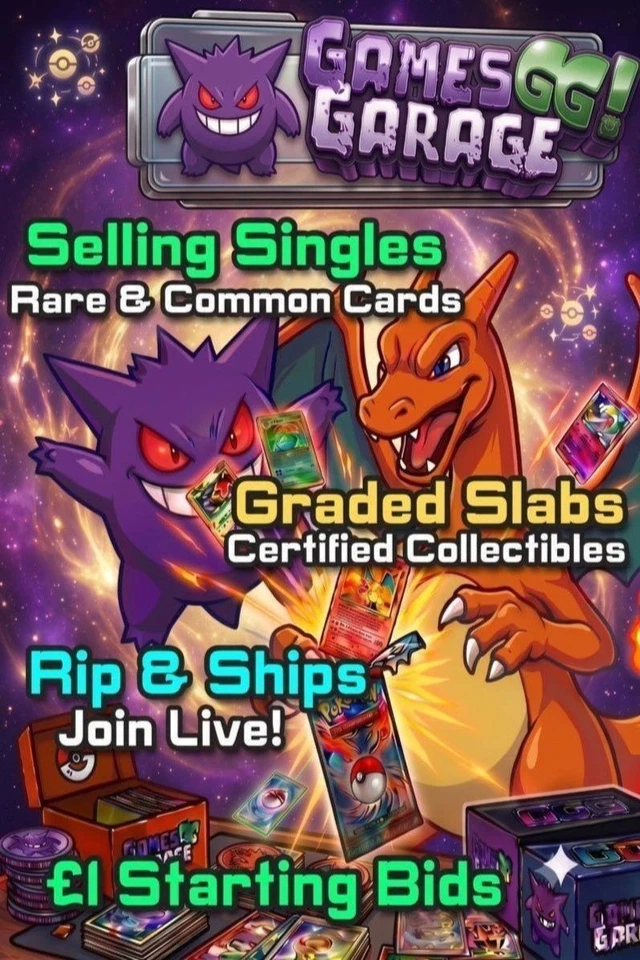 Live Pokemon Card Bids Here at Games Garage GG