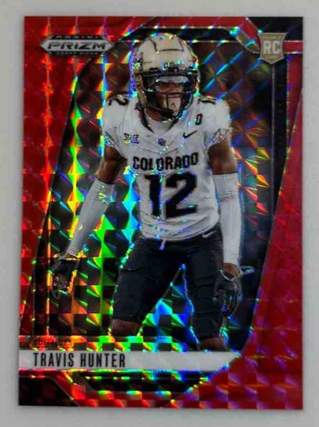 2025 Panini Prizm Draft Picks Travis Hunter Red Finite /125 #20 Rookie RC
