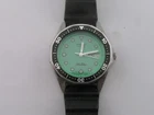 Vintage 1980's Seiko 2A23-012B Ladies Diver Watch Green Dial w/ Band Working