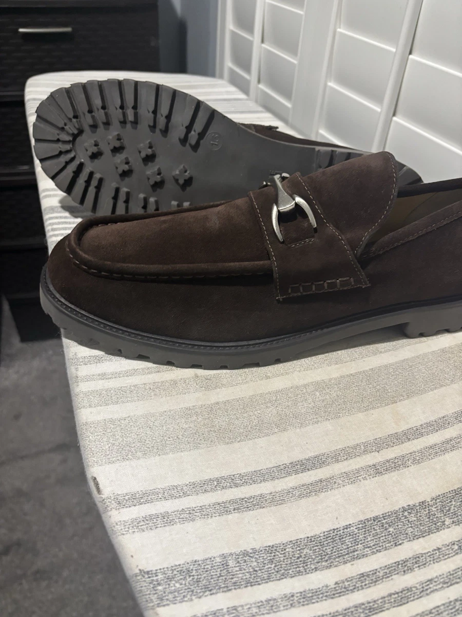 Vtg Y2K Kenneth Cole Reaction Shoe Size 43 Suede Chunky Lug Sole Slip On Clog Kenneth Cole Reaction Suede Solid Dress Shoes for Men for  main image 2